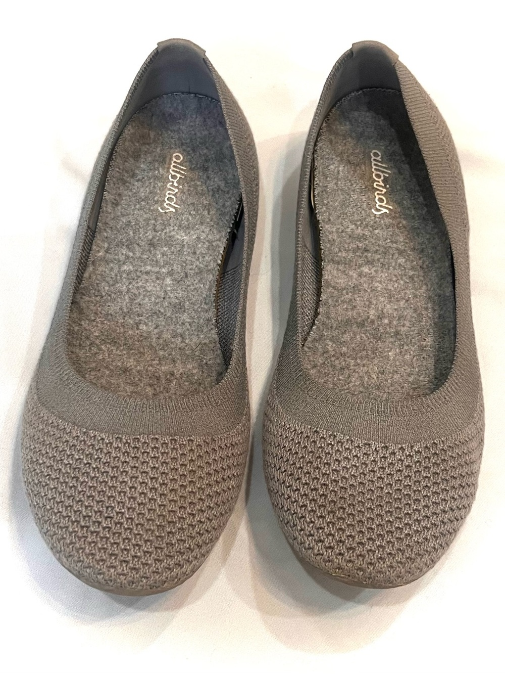 allbirds Gray Knit Ballet Flats Women's Comfort Work Shoe